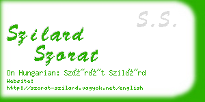 szilard szorat business card